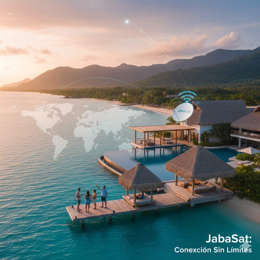 ¿Tu hotel está en una zona remota? Descubre cómo JabaSat transforma la Hotelería y el Turismo con Internet Satelital de alta velocidad y HotSpot WiFi. Garantiza conectividad ininterrumpida y mejora la experiencia del huésped.